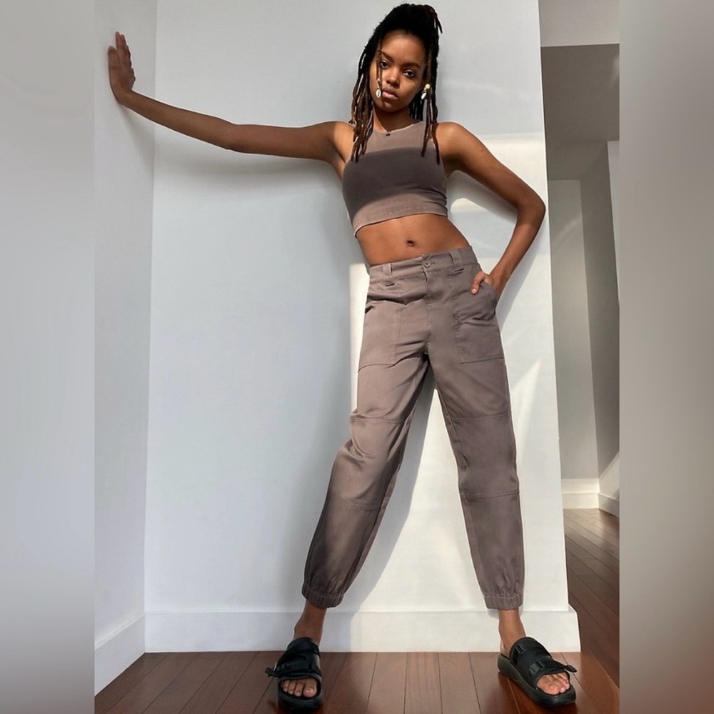 TNA Aritzia Cargo Pant Joggers Pull On Utility Women XS Gray